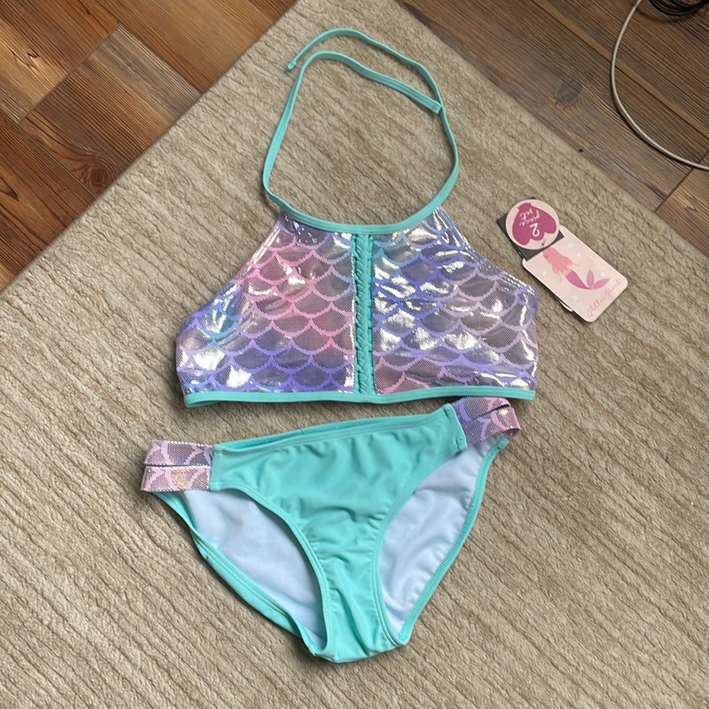 Glitter Beach two piece bathing suit, NWT, size 16